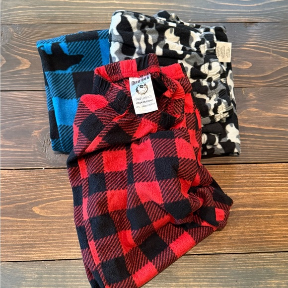 Cozy Kids Pajama Pants Set - Red, Blue, and Black - Picture 2 of 3